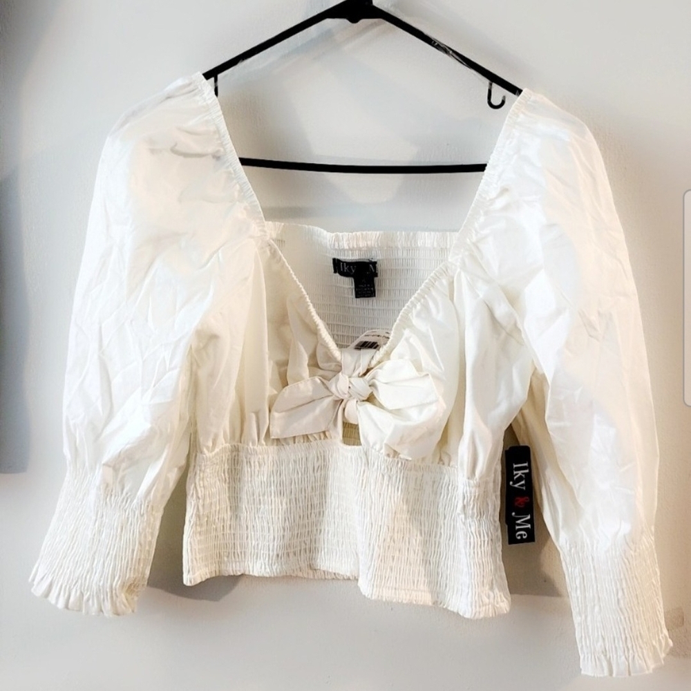White Smocked Blouse